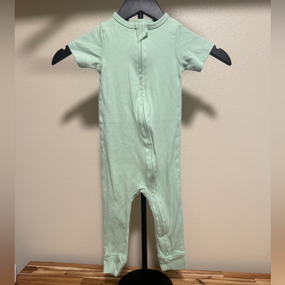 Kids Mint Green One-Piece Footie - Short Sleeve
